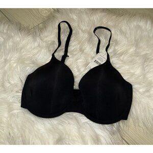 Natori 711229 Minimal Contour Underwire Demi Bra Lined Womens 30DD Black New